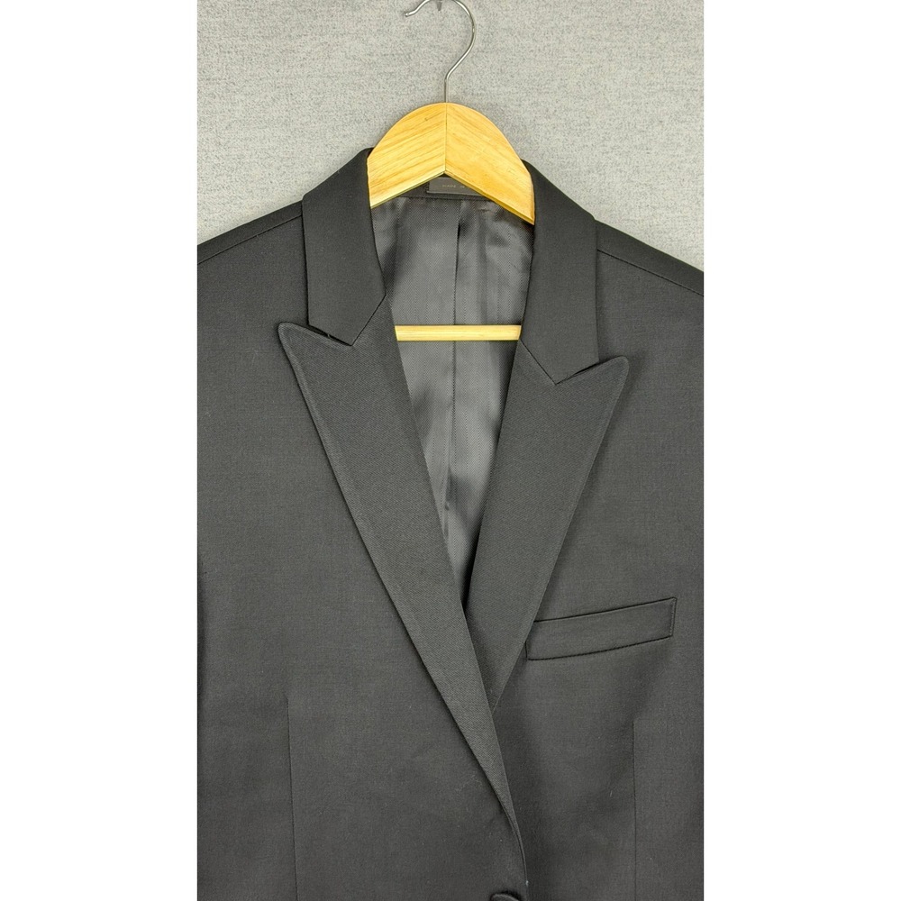 Joseph Abboud Mens Blazer 40R Slim Fit Super 130s Wool Black Peak‎ Lapel HB3230